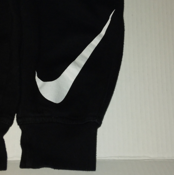 EUC Unisex NIKE Black warm Jogger pants with Large White Swoosh detail - Picture 9 of 12